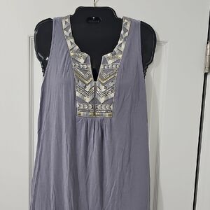 Embroidered Lavender Sleeveless Top